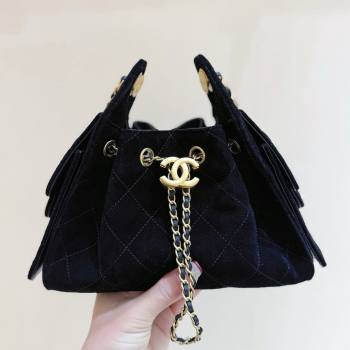 Chanel 25 Mini Handbag in Suede Calfskin AS5631 Black 2026 Top Quality (SHUNY-26032302)
