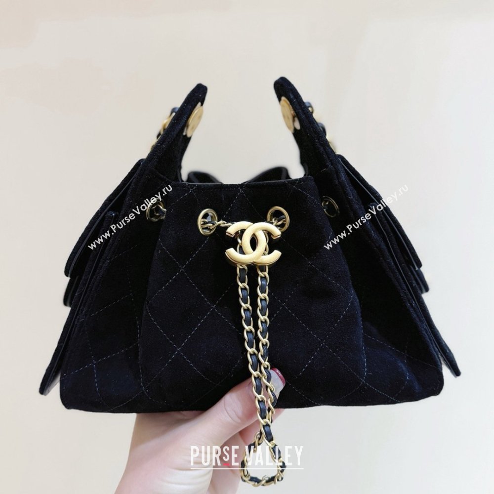 Chanel 25 Mini Handbag in Suede Calfskin AS5631 Black 2026 Top Quality (SHUNY-26032302)