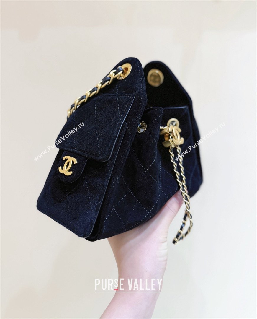 Chanel 25 Mini Handbag in Suede Calfskin AS5631 Black 2026 Top Quality (SHUNY-26032302)