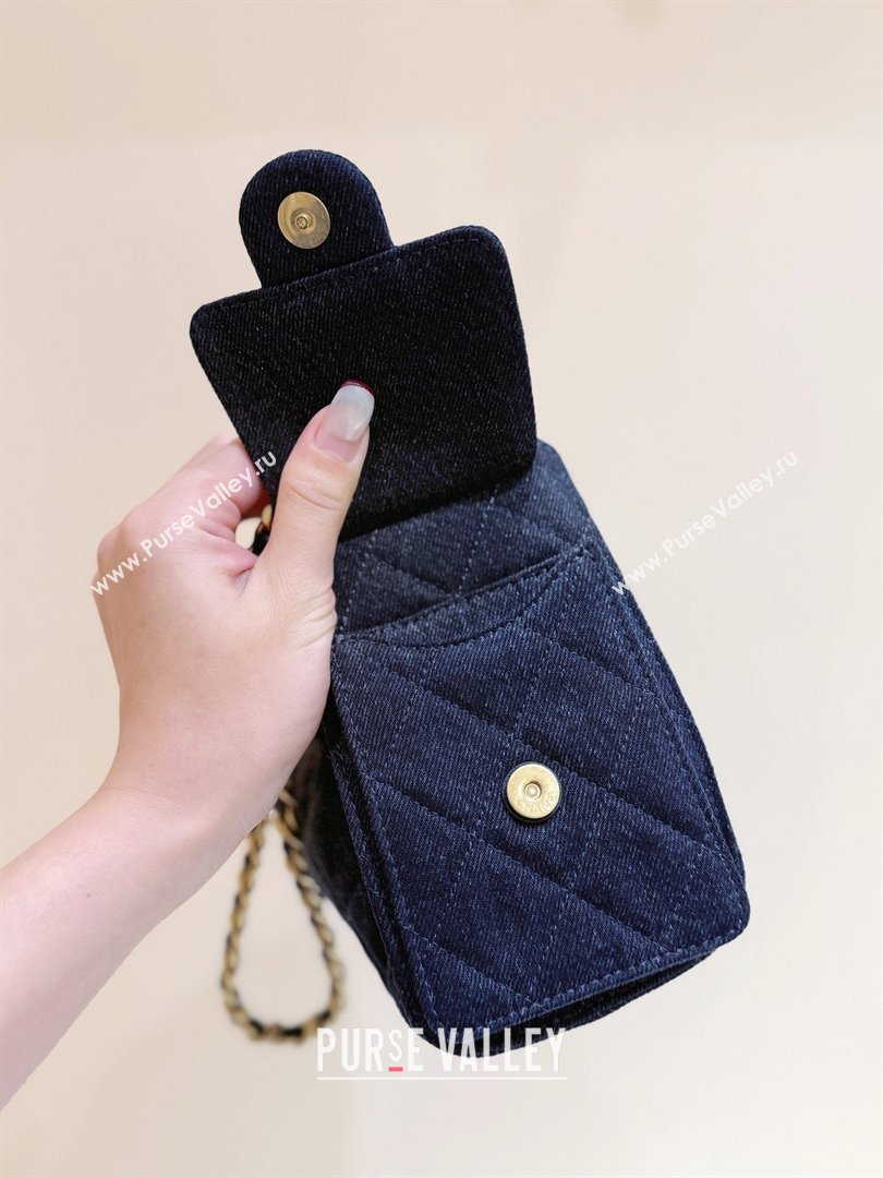 Chanel 25 Mini Handbag in Deep Blue Washed Denim AS5631 2026 Top Quality (SHUNY-26031805)