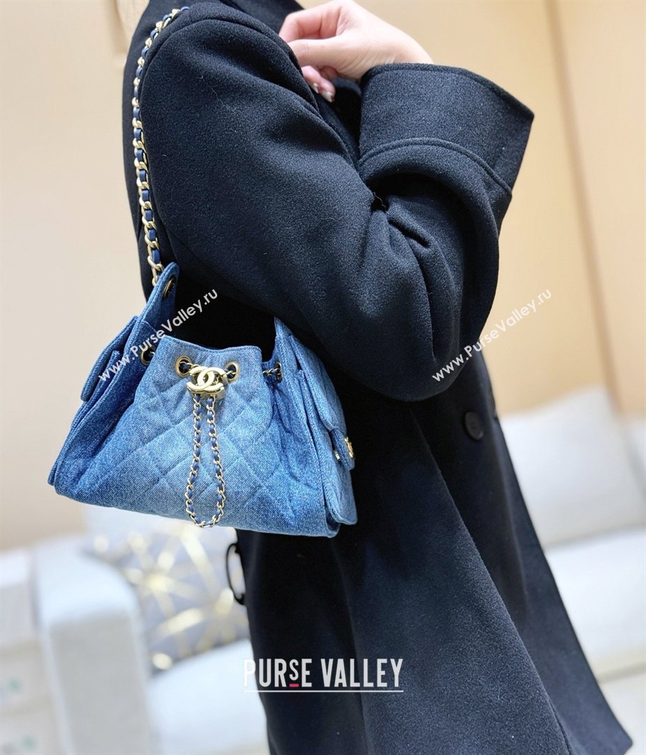 Chanel 25 Mini Handbag in Blue Washed Denim AS5631 2026 Top Quality (SHUNY-26031806)