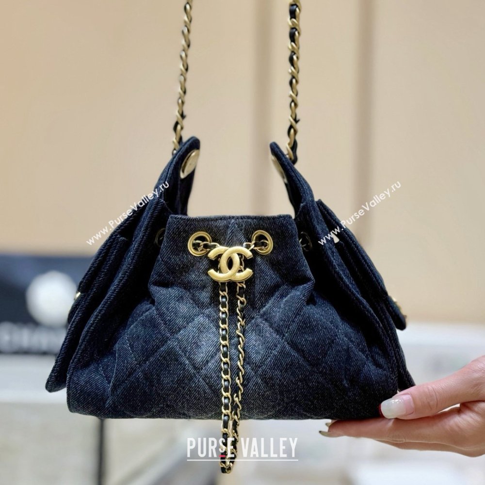 Chanel 25 Mini Handbag in Deep Blue Washed Denim AS5631 2026 Top Quality (SHUNY-26031805)