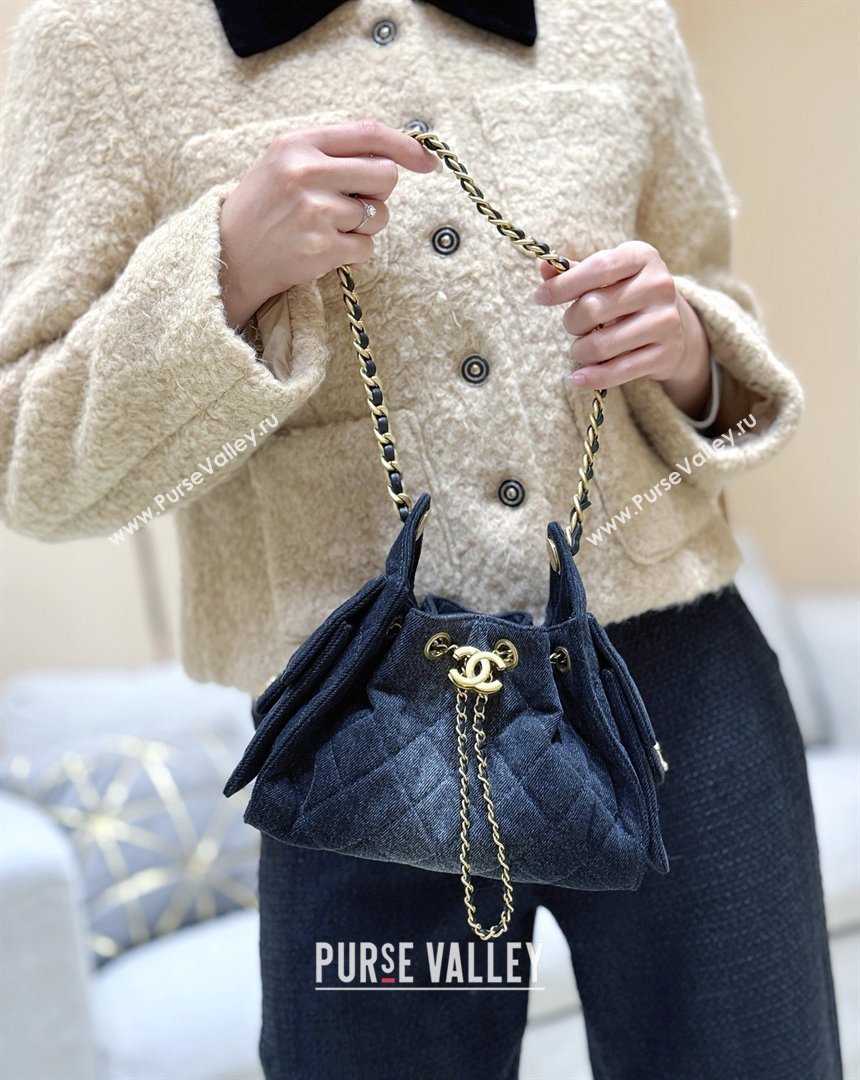 Chanel 25 Mini Handbag in Deep Blue Washed Denim AS5631 2026 Top Quality (SHUNY-26031805)