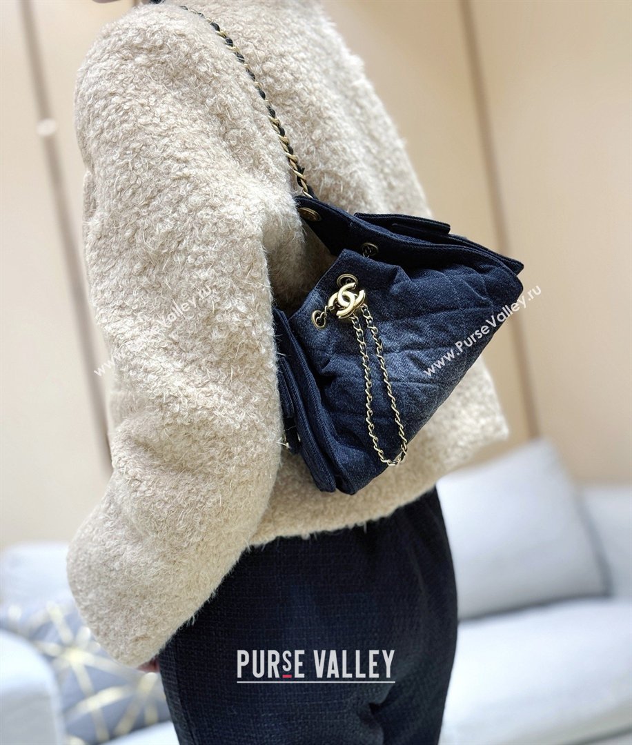 Chanel 25 Mini Handbag in Deep Blue Washed Denim AS5631 2026 Top Quality (SHUNY-26031805)