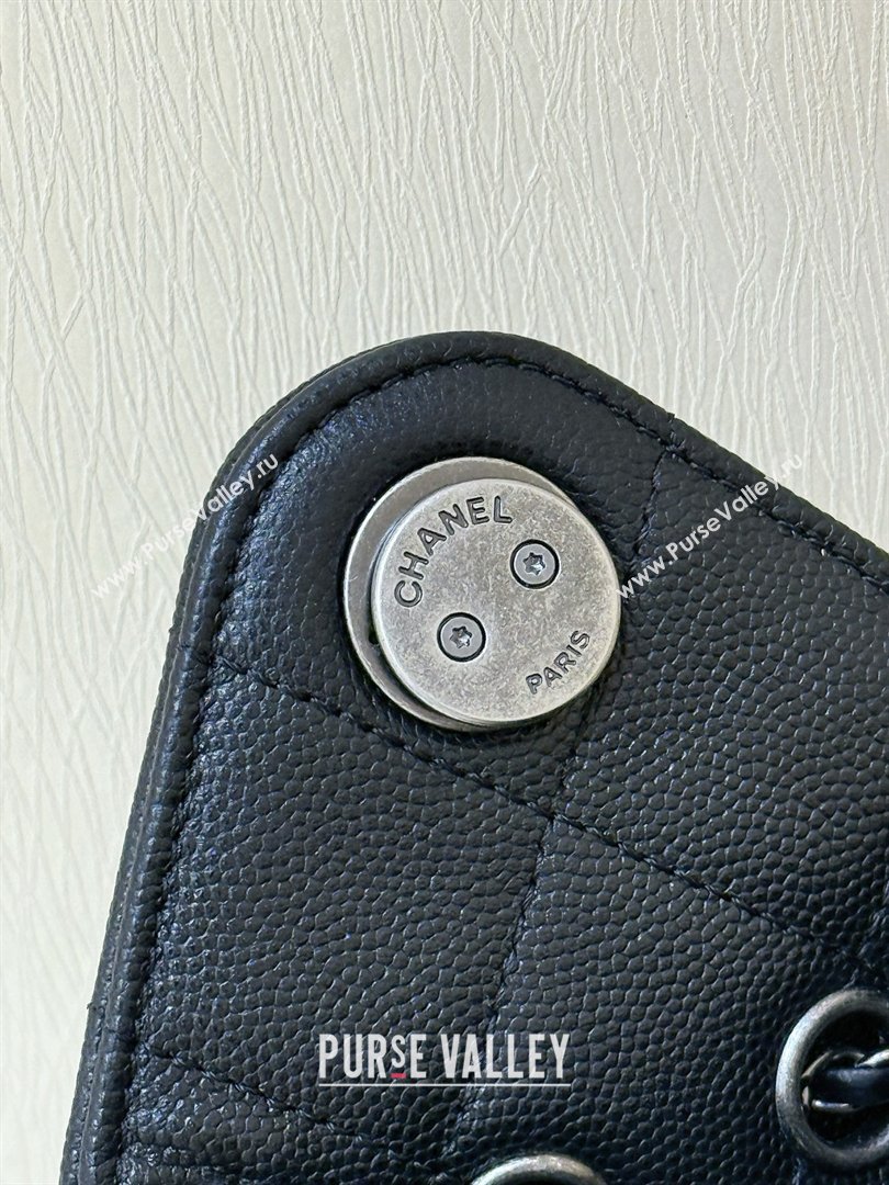Chanel 25 Mini Handbag in Grained Calfskin AS5631 Black/Silver 2026 Top Quality (SHUNY-26031807)