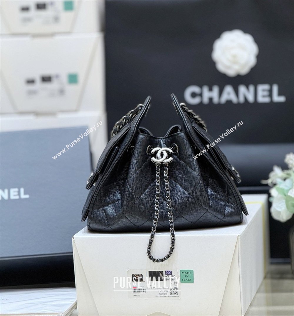 Chanel 25 Mini Handbag in Grained Calfskin AS5631 Black/Silver 2026 Top Quality (SHUNY-26031807)