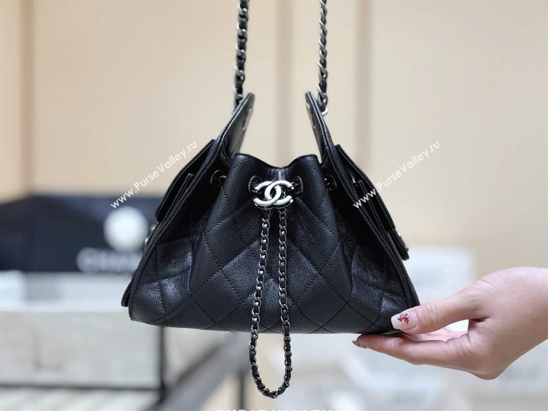 Chanel 25 Mini Handbag in Grained Calfskin AS5631 Black/Silver 2026 Top Quality (SHUNY-26031807)