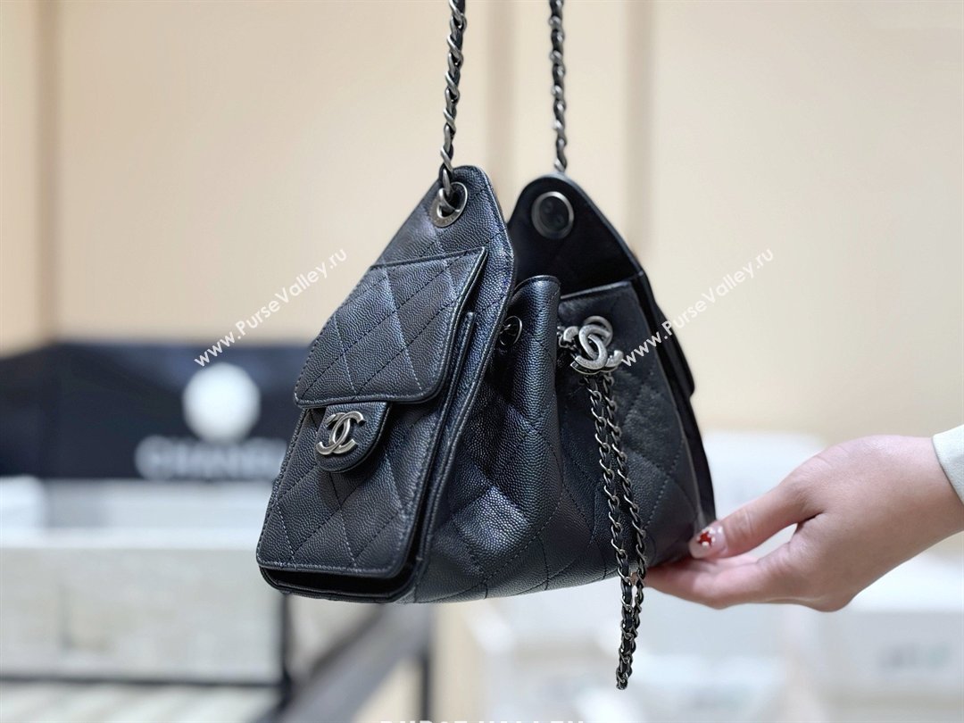 Chanel 25 Mini Handbag in Grained Calfskin AS5631 Black/Silver 2026 Top Quality (SHUNY-26031807)