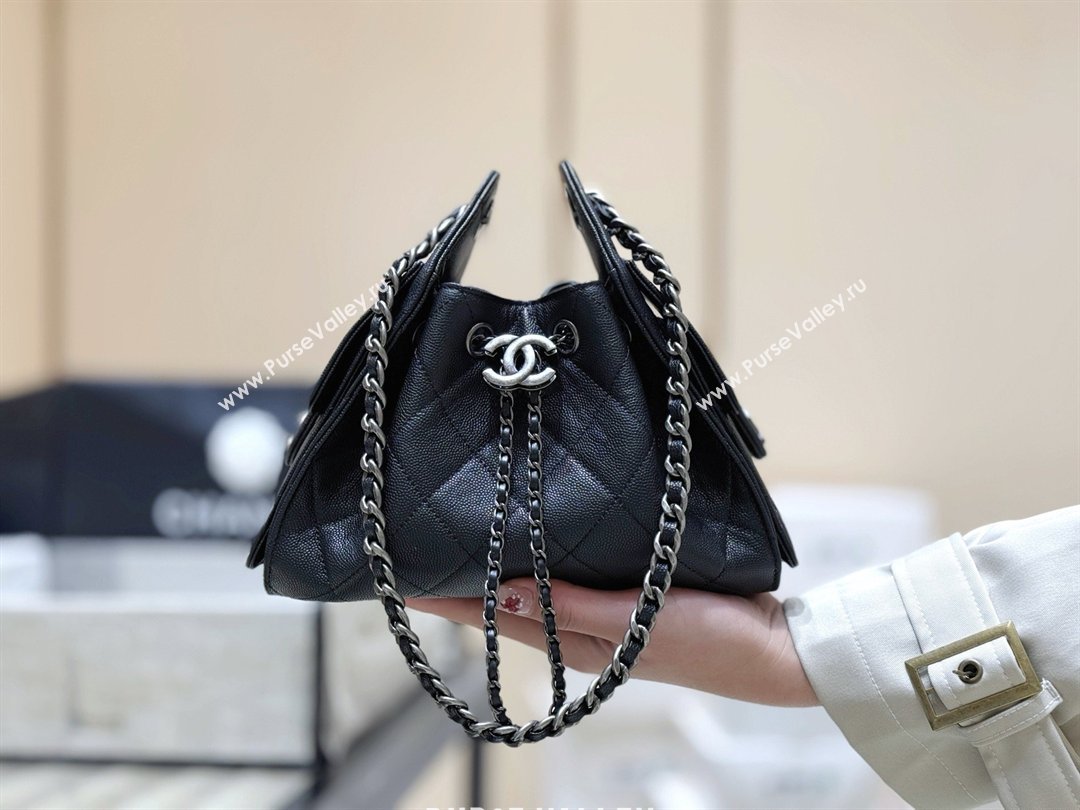 Chanel 25 Mini Handbag in Grained Calfskin AS5631 Black/Silver 2026 Top Quality (SHUNY-26031807)