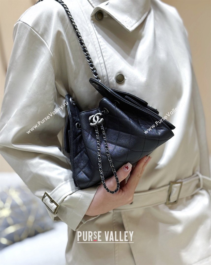 Chanel 25 Mini Handbag in Grained Calfskin AS5631 Black/Silver 2026 Top Quality (SHUNY-26031807)