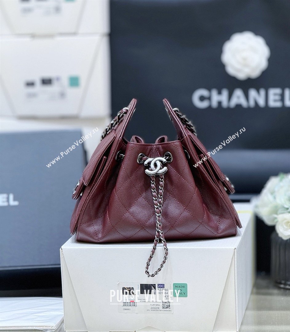 Chanel 25 Mini Handbag in Grained Calfskin AS5631 Burgundy/Silver 2026 Top Quality (SHUNY-26031808)