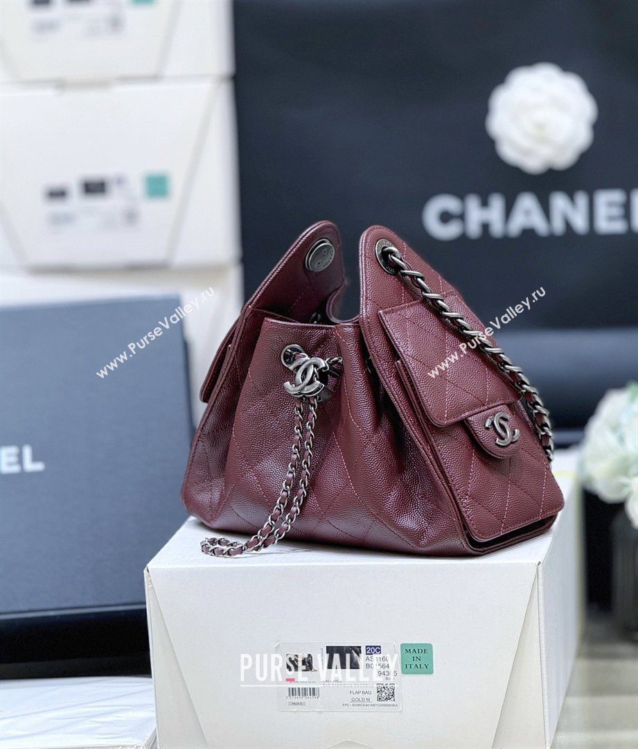 Chanel 25 Mini Handbag in Grained Calfskin AS5631 Burgundy/Silver 2026 Top Quality (SHUNY-26031808)