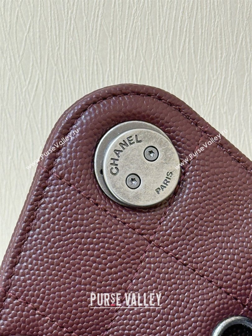 Chanel 25 Mini Handbag in Grained Calfskin AS5631 Burgundy/Silver 2026 Top Quality (SHUNY-26031808)