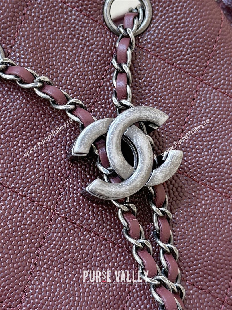 Chanel 25 Mini Handbag in Grained Calfskin AS5631 Burgundy/Silver 2026 Top Quality (SHUNY-26031808)