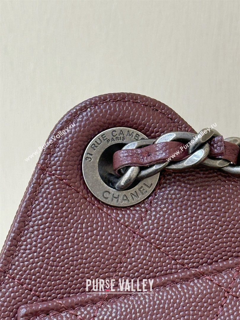 Chanel 25 Mini Handbag in Grained Calfskin AS5631 Burgundy/Silver 2026 Top Quality (SHUNY-26031808)