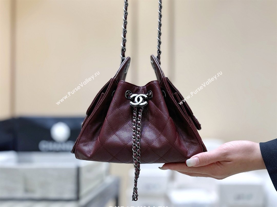 Chanel 25 Mini Handbag in Grained Calfskin AS5631 Burgundy/Silver 2026 Top Quality (SHUNY-26031808)