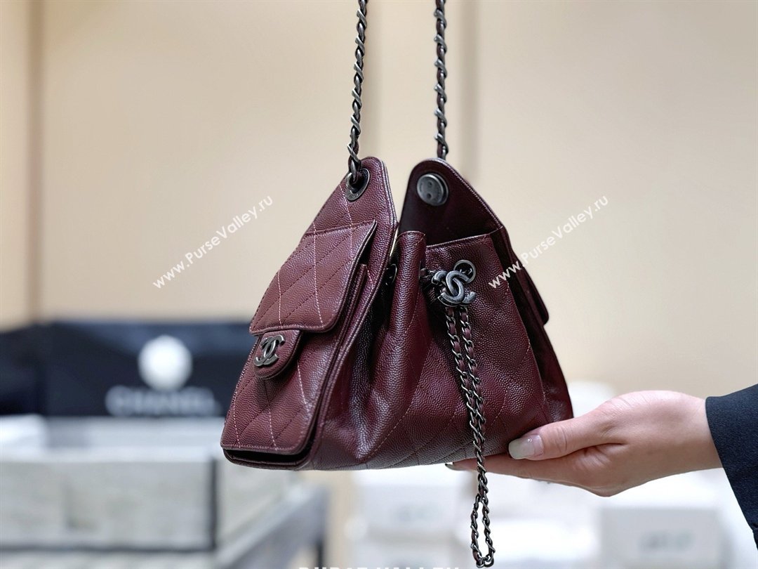 Chanel 25 Mini Handbag in Grained Calfskin AS5631 Burgundy/Silver 2026 Top Quality (SHUNY-26031808)