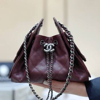 Chanel 25 Mini Handbag in Grained Calfskin AS5631 Burgundy/Silver 2026 Top Quality (SHUNY-26031808)