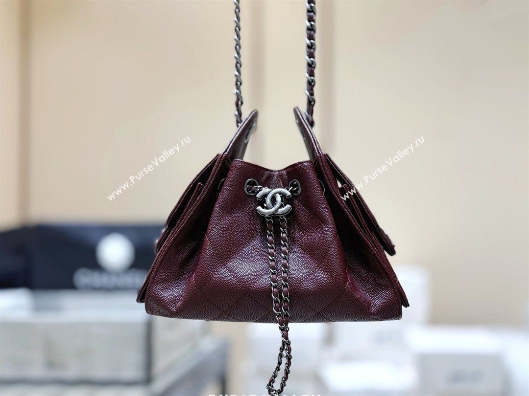 Chanel 25 Mini Handbag in Grained Calfskin AS5631 Burgundy/Silver 2026 Top Quality (SHUNY-26031808)