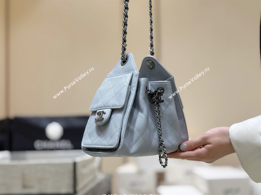 Chanel 25 Mini Handbag in Grained Calfskin AS5631 Light Blue/Silver 2026 Top Quality (SHUNY-26031809)