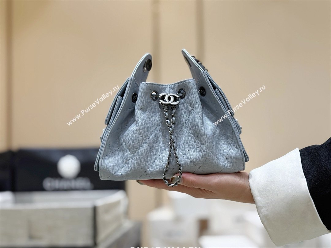 Chanel 25 Mini Handbag in Grained Calfskin AS5631 Light Blue/Silver 2026 Top Quality (SHUNY-26031809)