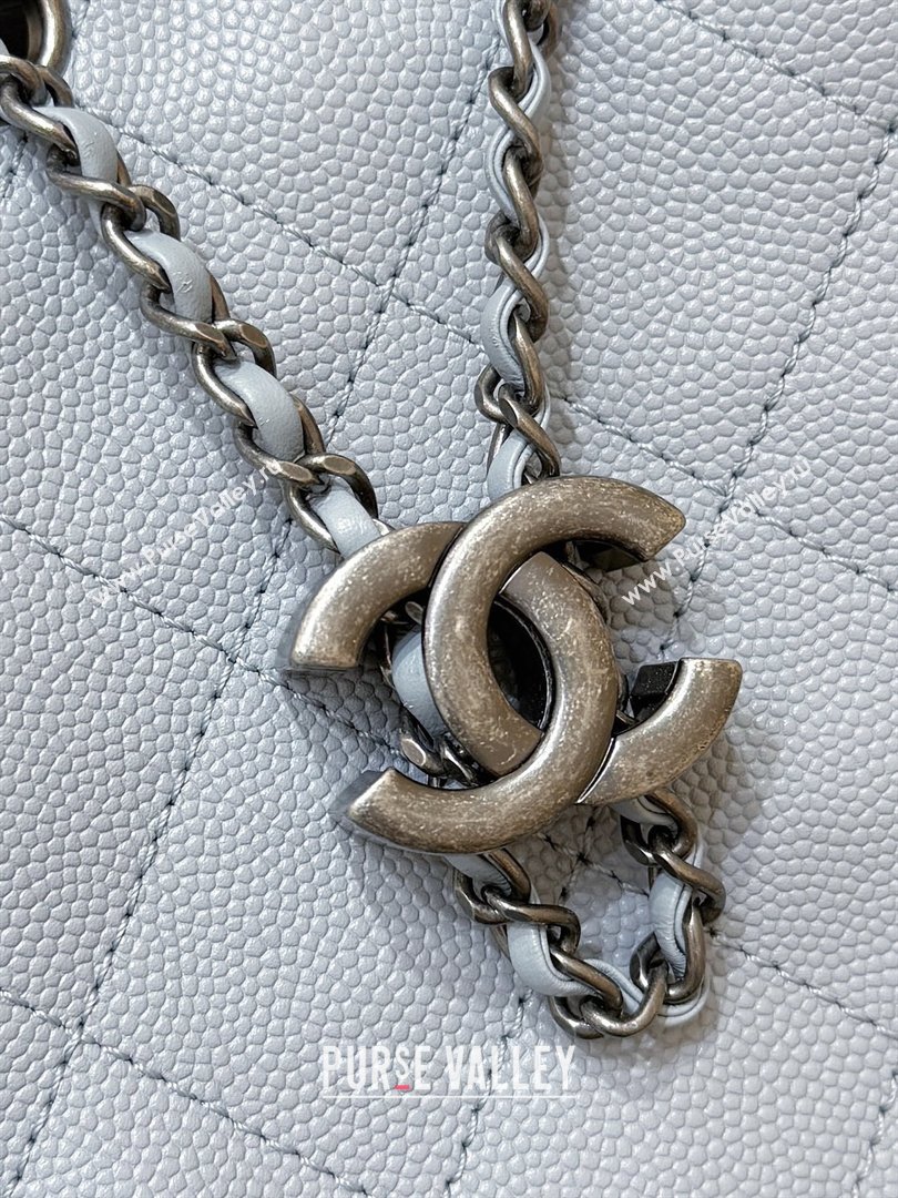 Chanel 25 Mini Handbag in Grained Calfskin AS5631 Light Blue/Silver 2026 Top Quality (SHUNY-26031809)