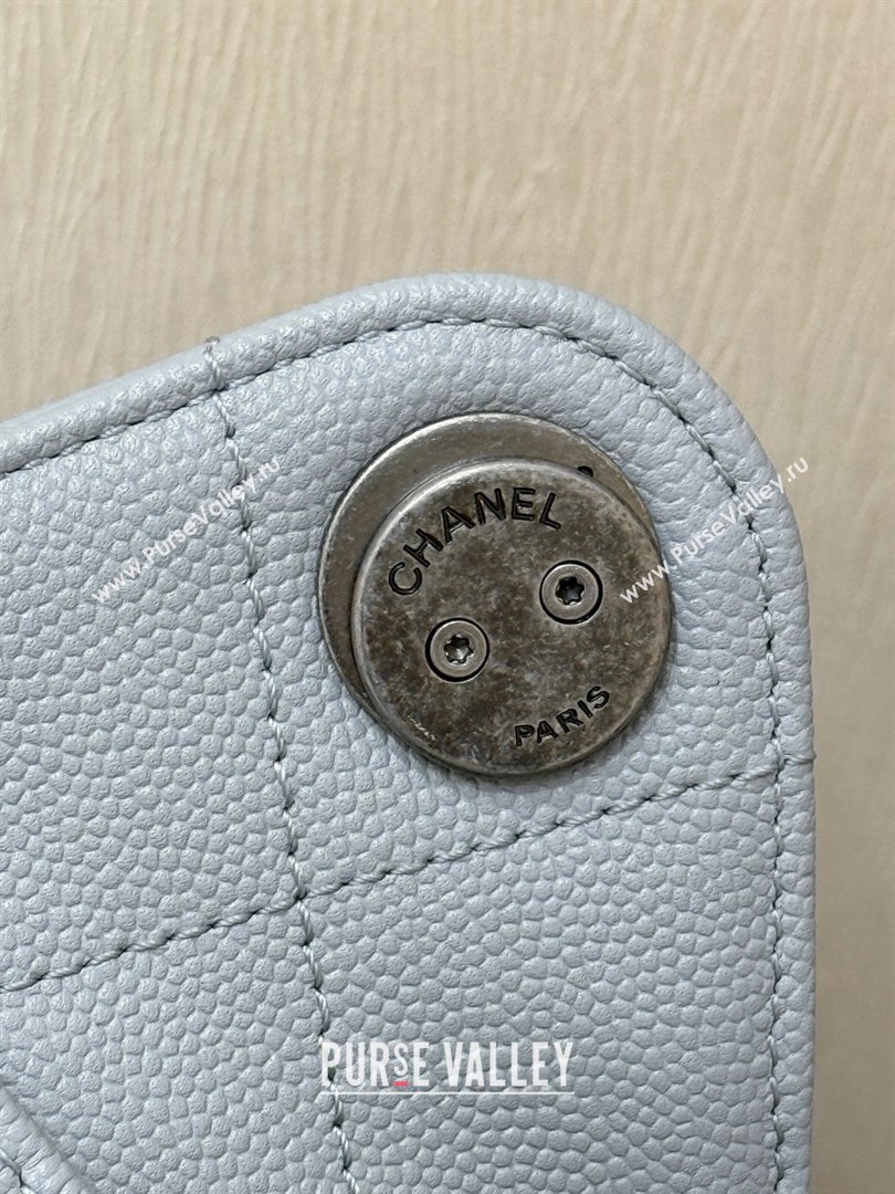Chanel 25 Mini Handbag in Grained Calfskin AS5631 Light Blue/Silver 2026 Top Quality (SHUNY-26031809)