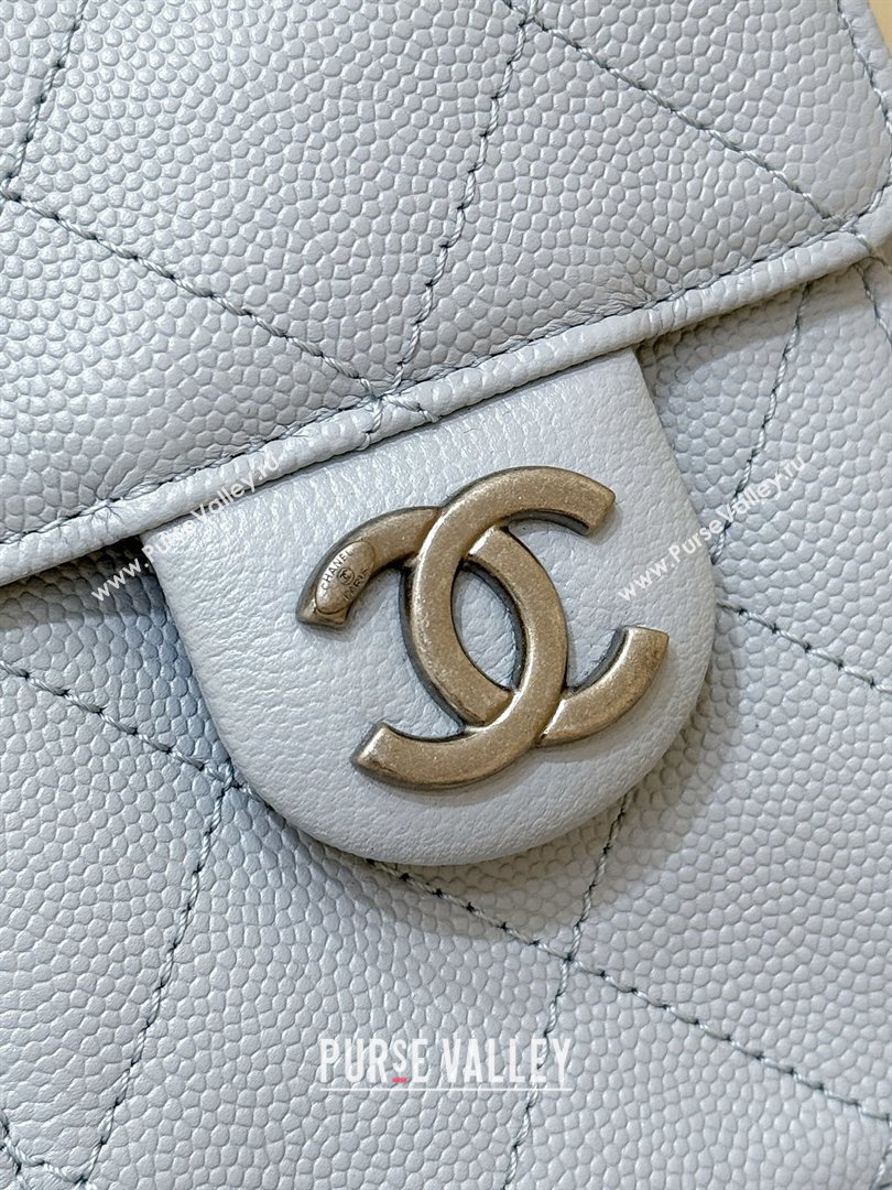 Chanel 25 Mini Handbag in Grained Calfskin AS5631 Light Blue/Silver 2026 Top Quality (SHUNY-26031809)