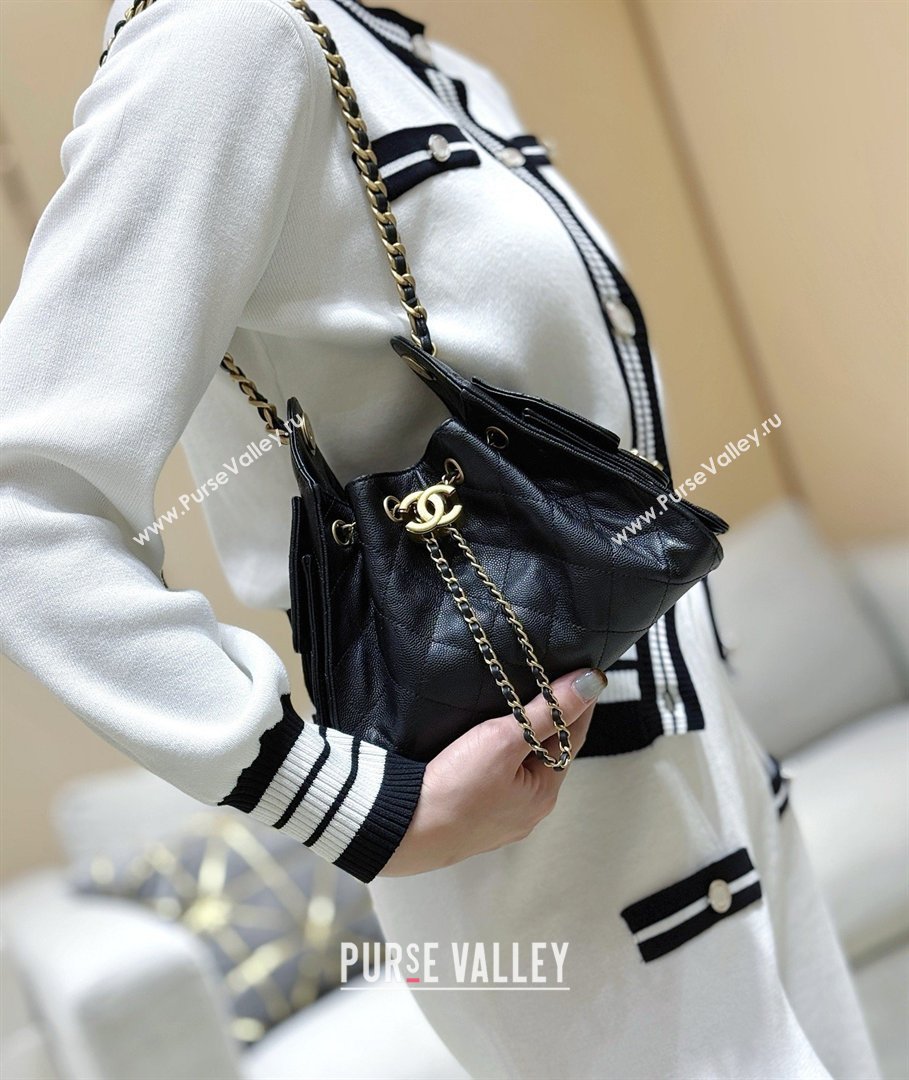 Chanel 25 Mini Handbag in Grained Calfskin AS5631 Black/Gold 2026 Top Quality (SHUNY-26031811)