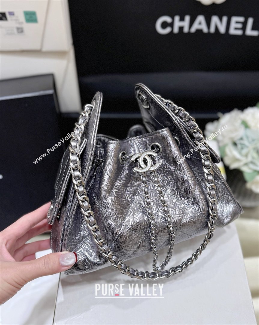Chanel 25 Mini Handbag in Grained Calfskin AS5631 Silver 2026 Top Quality (SHUNY-26031812)