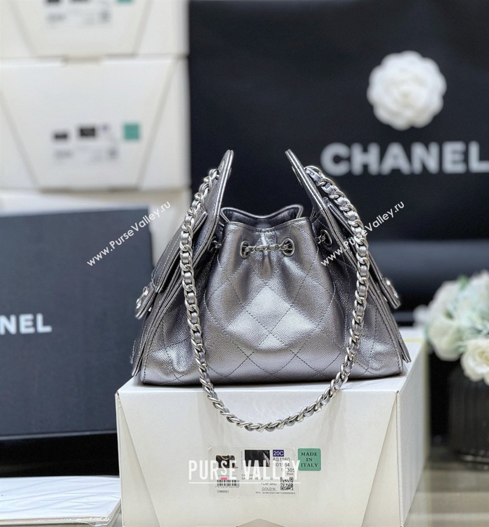 Chanel 25 Mini Handbag in Grained Calfskin AS5631 Silver 2026 Top Quality (SHUNY-26031812)