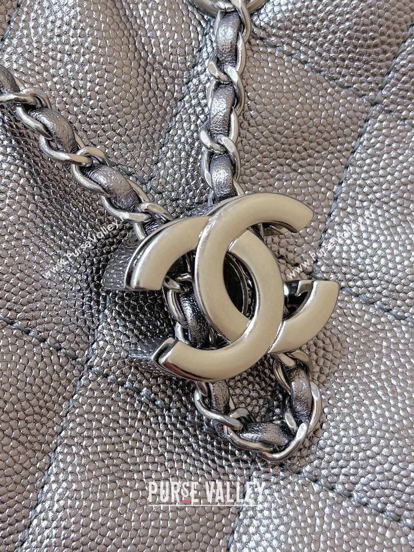 Chanel 25 Mini Handbag in Grained Calfskin AS5631 Silver 2026 Top Quality (SHUNY-26031812)