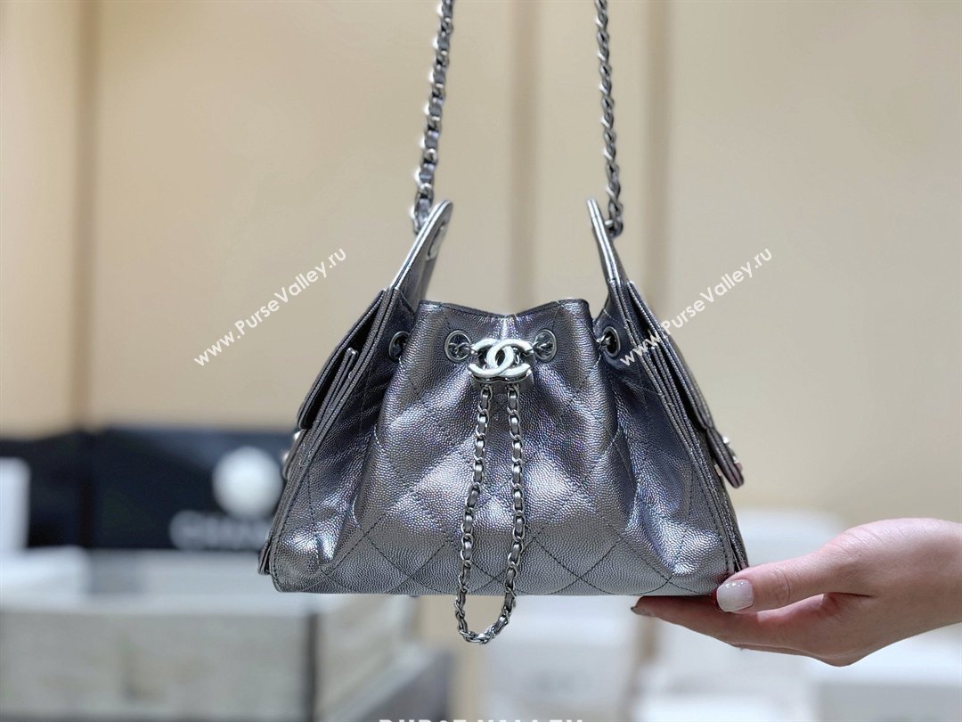 Chanel 25 Mini Handbag in Grained Calfskin AS5631 Silver 2026 Top Quality (SHUNY-26031812)