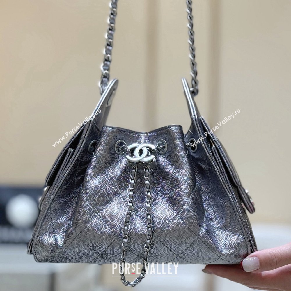 Chanel 25 Mini Handbag in Grained Calfskin AS5631 Silver 2026 Top Quality (SHUNY-26031812)