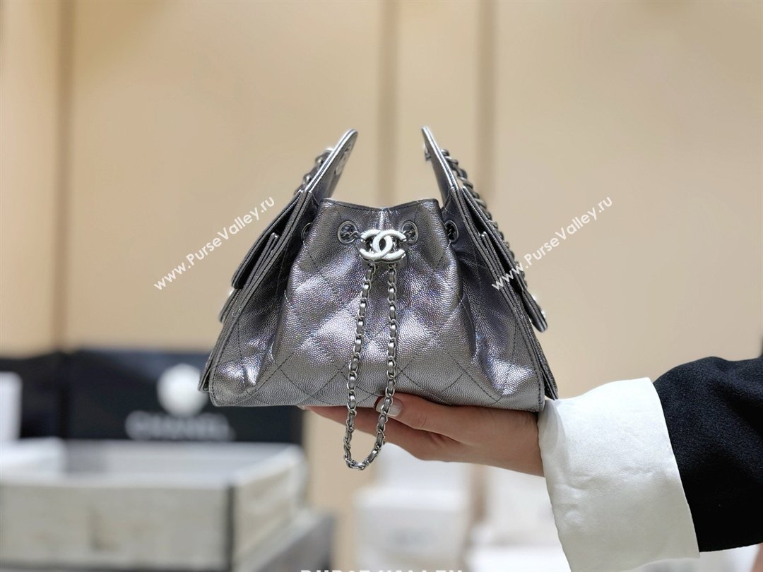 Chanel 25 Mini Handbag in Grained Calfskin AS5631 Silver 2026 Top Quality (SHUNY-26031812)