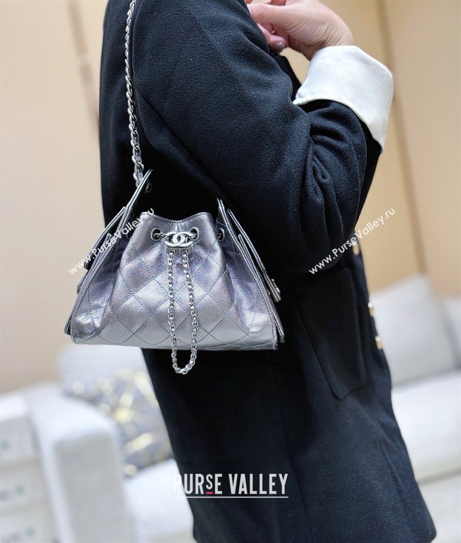 Chanel 25 Mini Handbag in Grained Calfskin AS5631 Silver 2026 Top Quality (SHUNY-26031812)