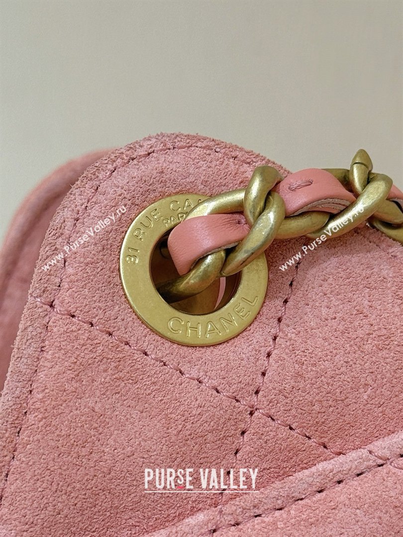 Chanel 25 Mini Handbag in Suede Calfskin AS5631 Pink 2026 Top Quality (SHUNY-26032305)