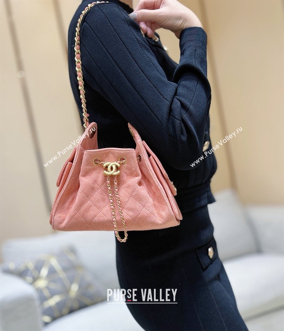 Chanel 25 Mini Handbag in Suede Calfskin AS5631 Pink 2026 Top Quality (SHUNY-26032305)