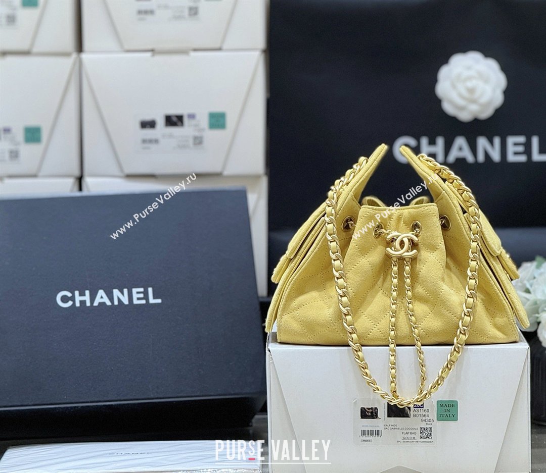 Chanel 25 Mini Handbag in Suede Calfskin AS5631 Yellow 2026 Top Quality (SHUNY-26032306)