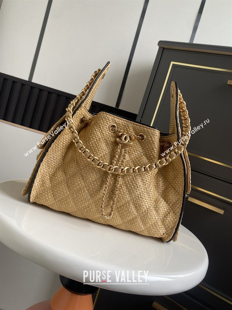 Chanel 25 Small Hobo Handbag in Beige Braided Raffia AS5293 2026 (GANEN-26031902)