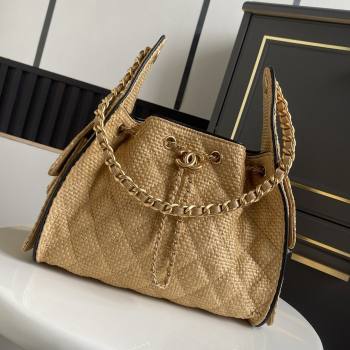 Chanel 25 Small Hobo Handbag in Beige Braided Raffia AS5293 2026 (GANEN-26031902)