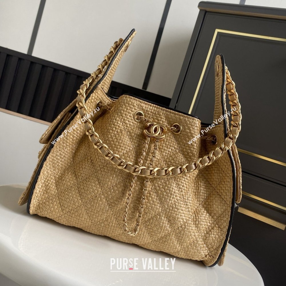 Chanel 25 Small Hobo Handbag in Beige Braided Raffia AS5293 2026 (GANEN-26031902)