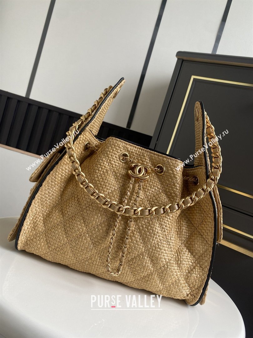 Chanel 25 Small Hobo Handbag in Beige Braided Raffia AS5293 2026 (GANEN-26031902)