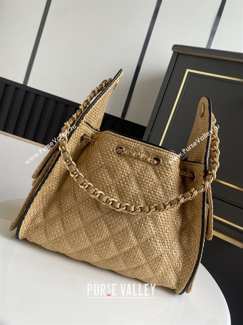 Chanel 25 Small Hobo Handbag in Beige Braided Raffia AS5293 2026 (GANEN-26031902)