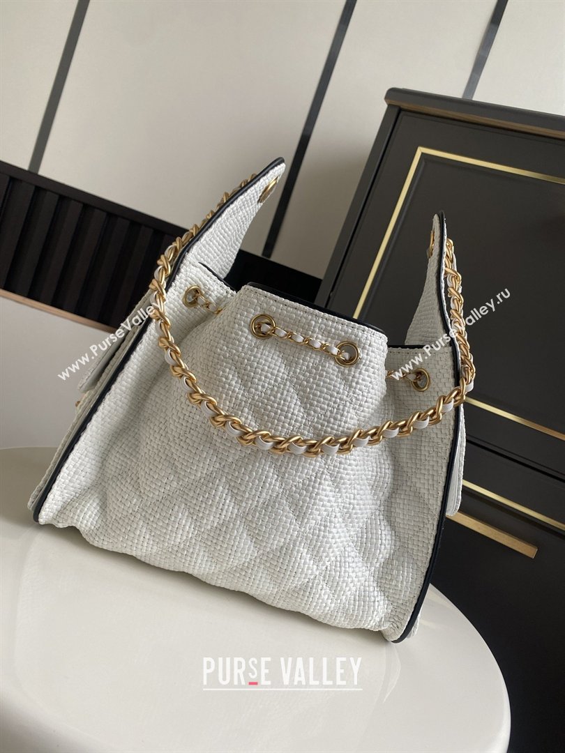 Chanel 25 Small Hobo Handbag in White Braided Raffia AS5293 2026 (GANEN-26031901)