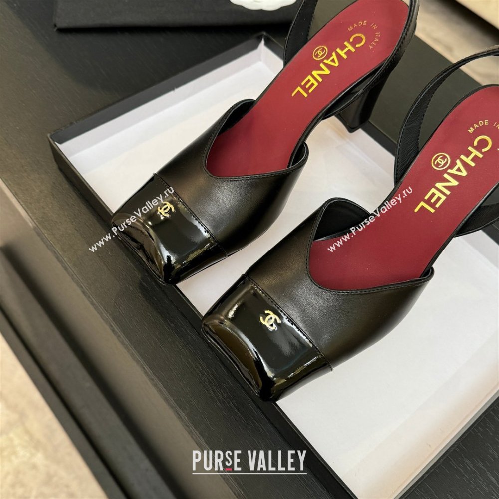 Chanel Slingbacks in Lambskin Patent Calfskin 9cm Heel G47204 Black Spring Summer 2026 (MD-26031905)