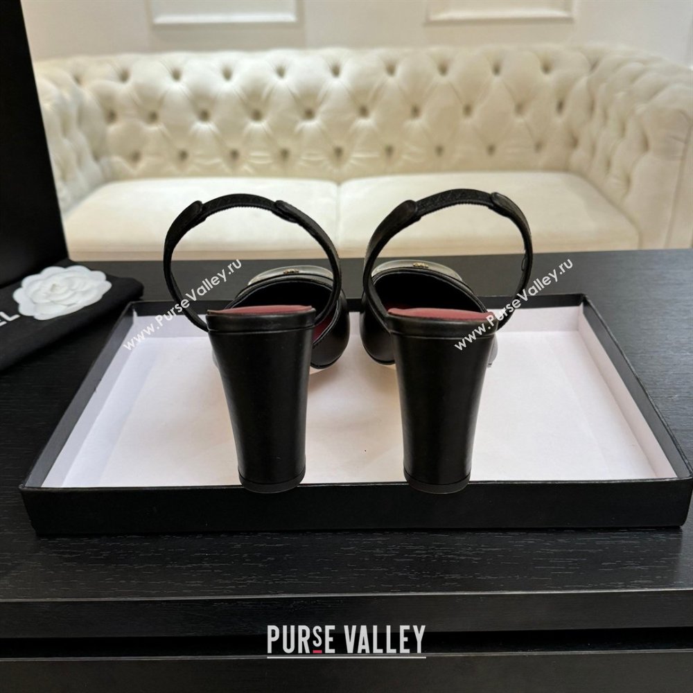 Chanel Slingbacks in Lambskin Patent Calfskin 9cm Heel G47204 Black Spring Summer 2026 (MD-26031905)