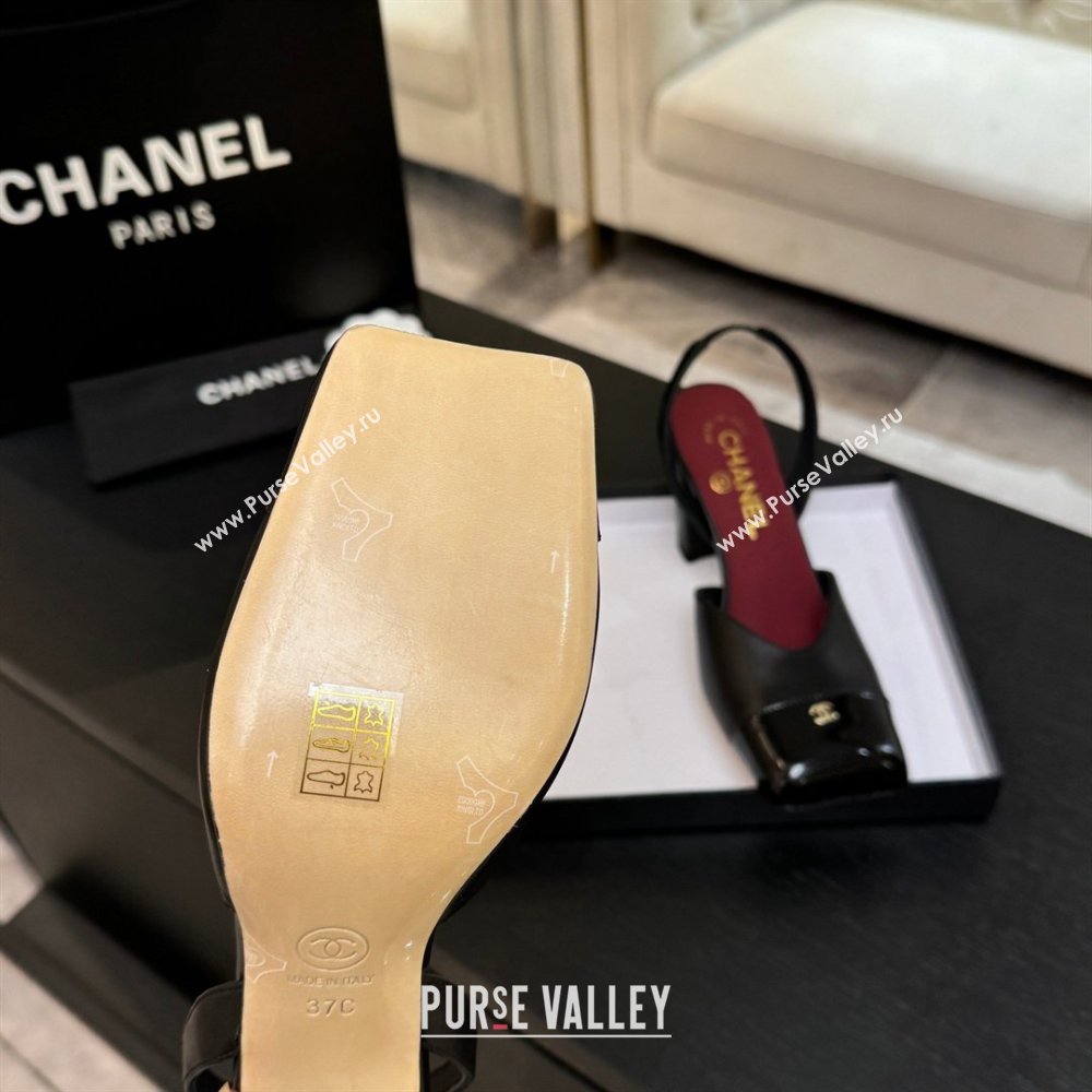 Chanel Slingbacks in Lambskin Patent Calfskin 9cm Heel G47204 Black Spring Summer 2026 (MD-26031905)