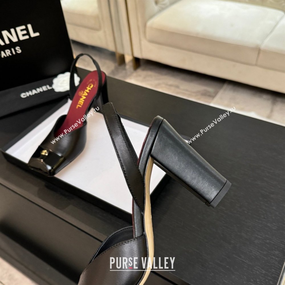Chanel Slingbacks in Lambskin Patent Calfskin 9cm Heel G47204 Black Spring Summer 2026 (MD-26031905)