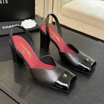 Chanel Slingbacks in Lambskin Patent Calfskin 9cm Heel G47204 Black Spring Summer 2026 (MD-26031905)